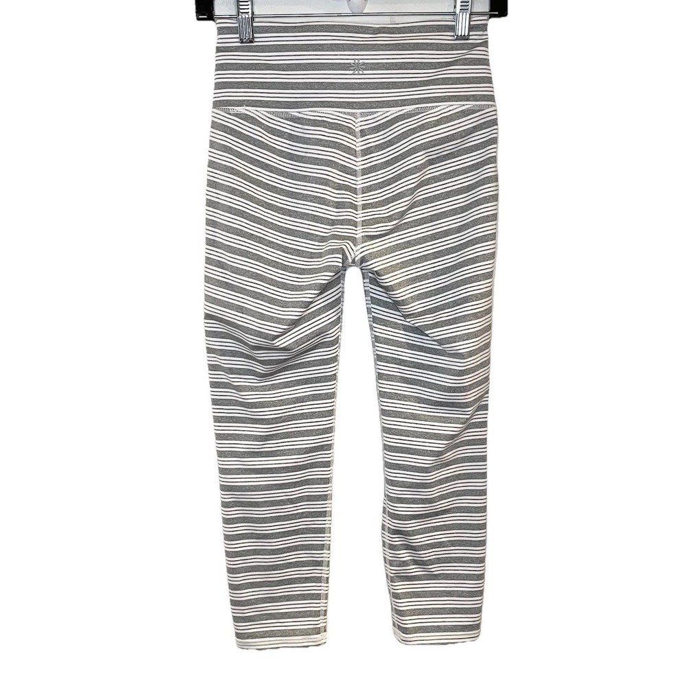 Athleta Heather Stripe Chaturanga Capri Legging XS Gray White  591368 - Picture 2 of 7